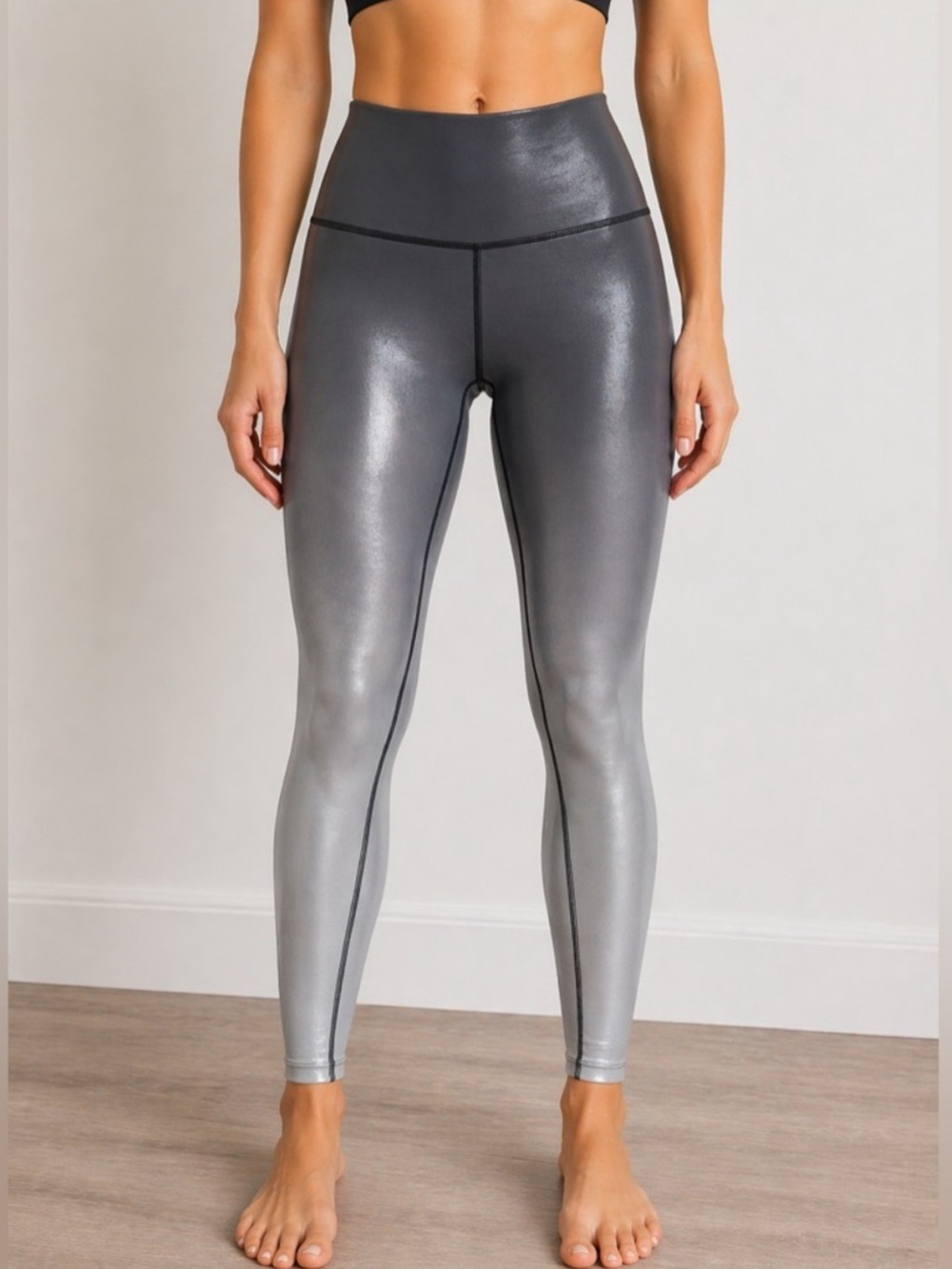 Lululemon Wunder Train High-Rise Tight Legging 25" Gray Ombre Sheen Size 6